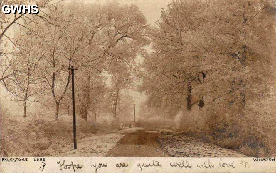 31-154 Aylestone Lane Wigston Magna postcard circa 1904