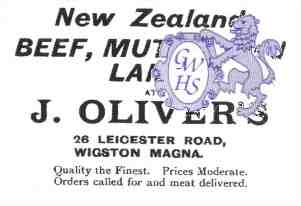 20-091 J Oliver's Butchers 26 Leicester Road  Wigston Magna advert