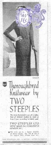 23-796 Two Steeples Wigston Magna Throughbred Knitwear advert 1937