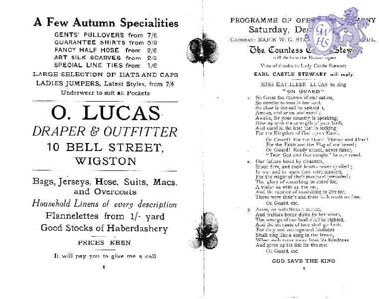 23-887 Programme for A Grand Bazaar for the Opening of the New Constitutional Hall 2nd December 1927 part 5