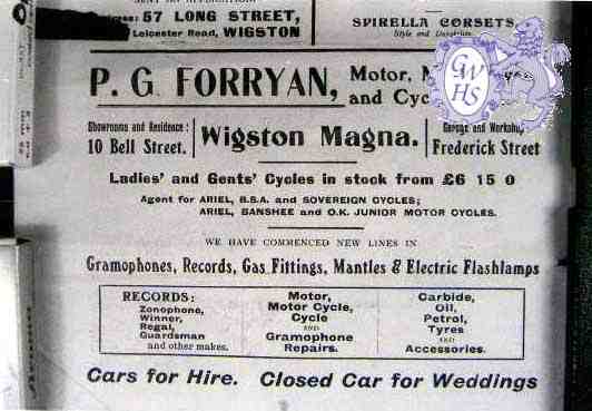 9-33 Advert for P G Forryan Wigston Magna