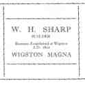 20-051 W H Sharp Wigston Advert