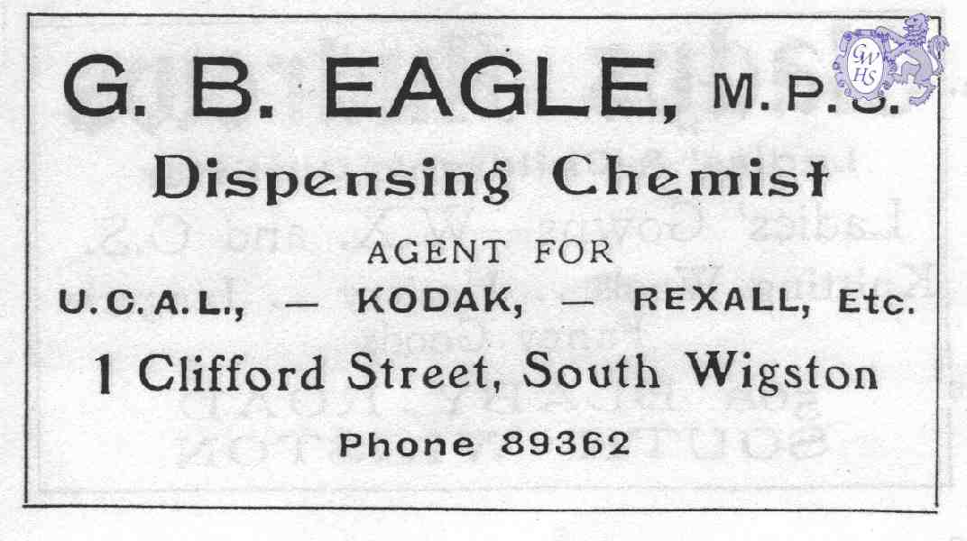 20-010 G B Eagle Clifford Street South Wigston Advert