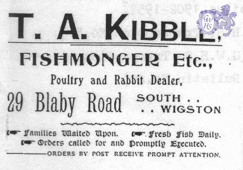 20-033 T A Kibble Blaby Road South Wigston Advert