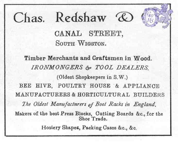 20-100 Chas Redshaw & Co Canal Street South Wigston 