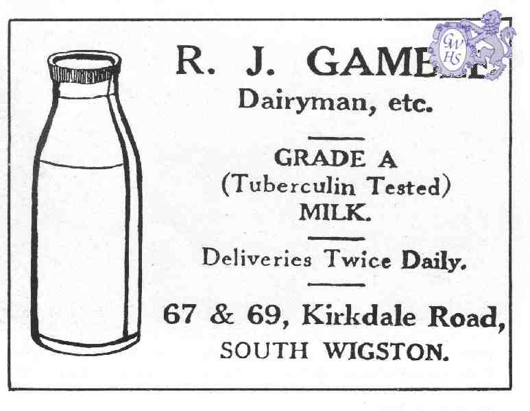 20-115 R J Gamble Dairyman 67 & 69 Kirkdale Road South Wigston