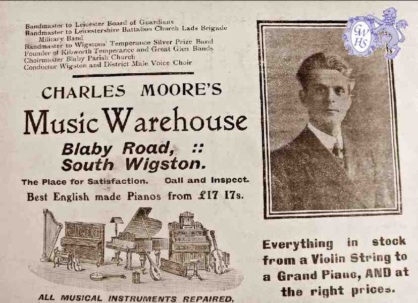 30-564 Advert for Charles Moore's Music Warehouse South Wigston