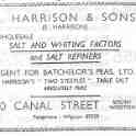 20-029 E Harrison & Sons Canal Street South Wigston Advert