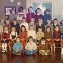 34-020 Mrs. Parker, with her class of 1973 at Bell Street infants Wigston Magna
