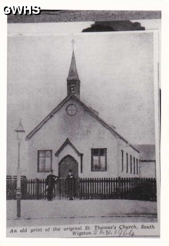 7-24 An old print of the original St Thomas' Church South Wigston