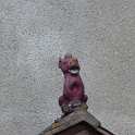 19-435 Gargoyl on house roof in Bull Head Street Wigston Magna May 2012