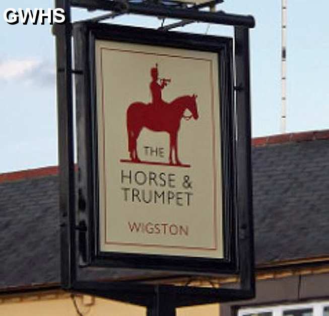 33-327 The Horse & Trumpet Pub Sign Bull Head Street Wigston Magna