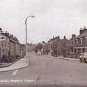 34-668 Bull Head Street with the Cleveland fuel station on the corner with Moat Street Wigston Magna c 1955