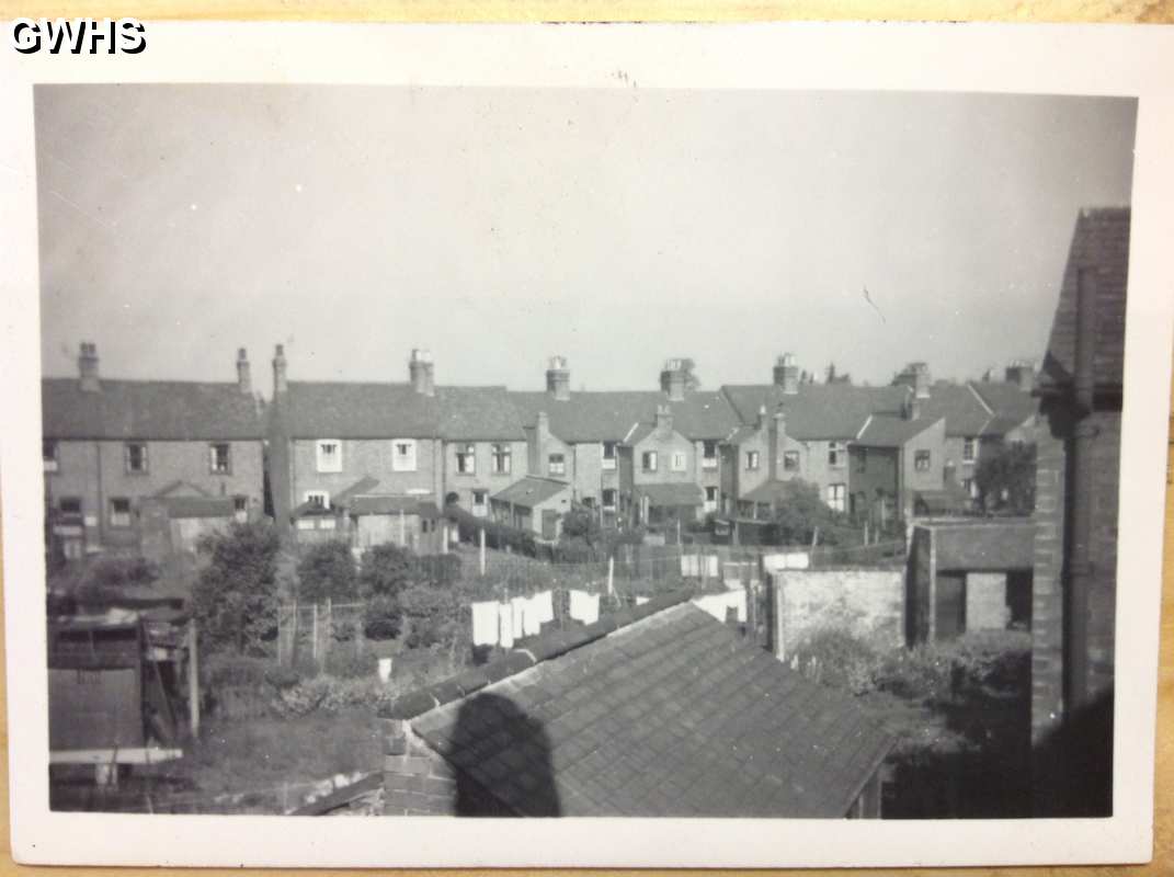 30-030 Back gardens down Burgess Street Wigston Magna circa 1956