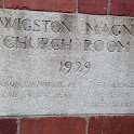 26-062 Wigston Magna Church Room plaque built in 1929 Bushloe End Wigston Magna 2014