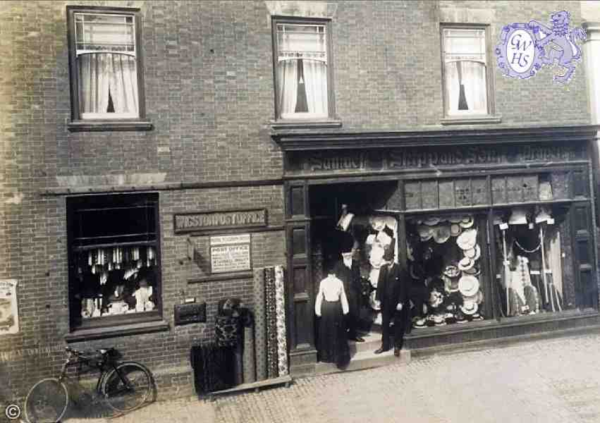 30-542 Wigston Post Office and Samuel Ship & Son Drapers Shop ~ Postcard, unknown date.