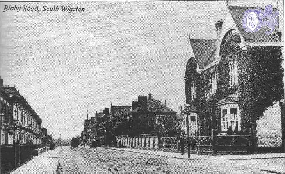 22-105 Blaby Road South Wigston circa 1912 with Ashbourne House built by Orson Wright on the right foreground