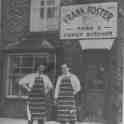 21-020 Frank Foster Butchers shop 1970 prior to demolition Frank Foster left and Walter Vann right