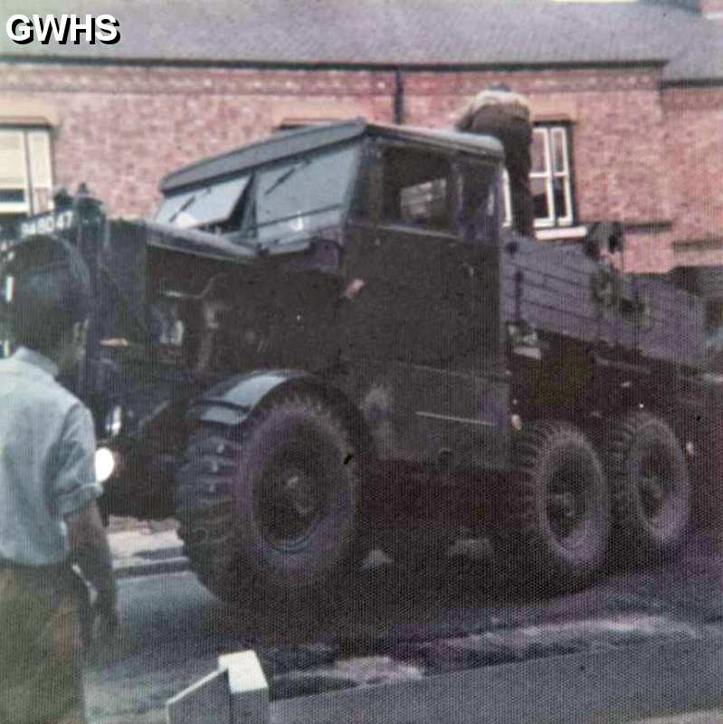 34-768 Clifford Street South Wigston 1973 - Military Vehicle from Parade has an accident