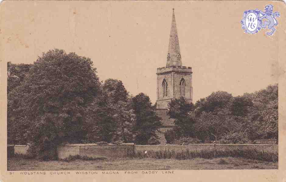 8-256 St Wolstans Church Wigston Magna (taken from Oadby Lane 1900's)