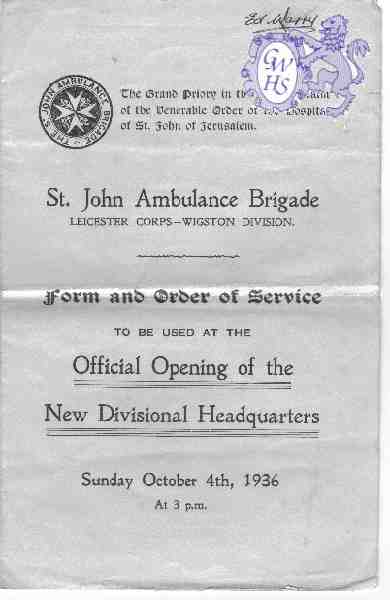 23-645 St John Ambulance Brigade Official Opening of the New Divisional Headquarters Wigston 1936 1 of 4