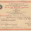 23-636 The St John Ambulance Association home nursing certificate for William E Warry of Wigston 1940