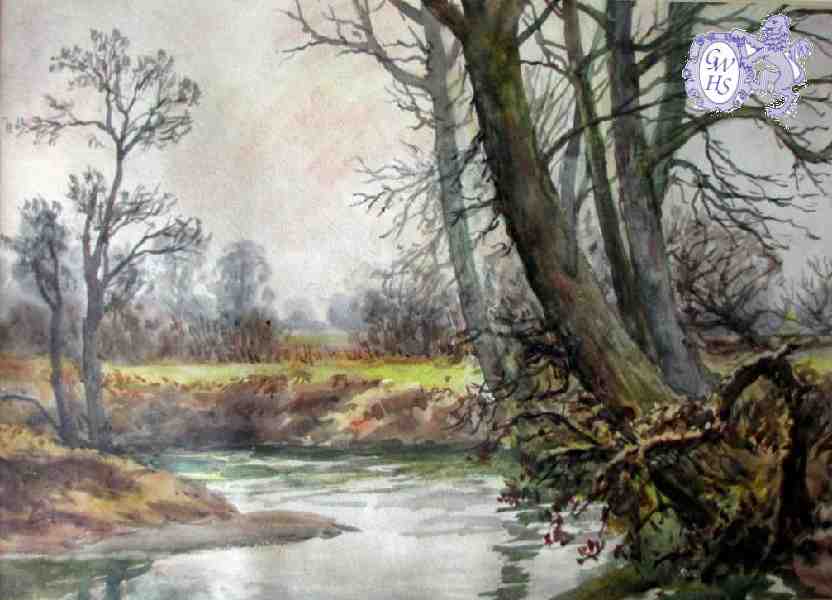 31-023 Mr Bates watercolour of the brook, South Wigston
