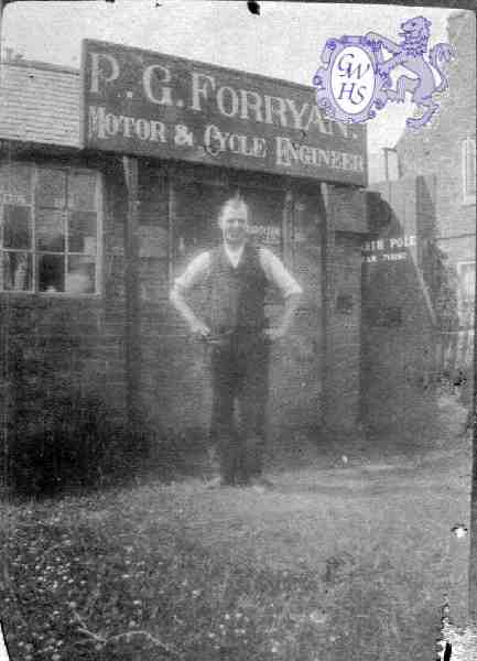22-327a Percy George Forryan outside his garage Wigston Magna
