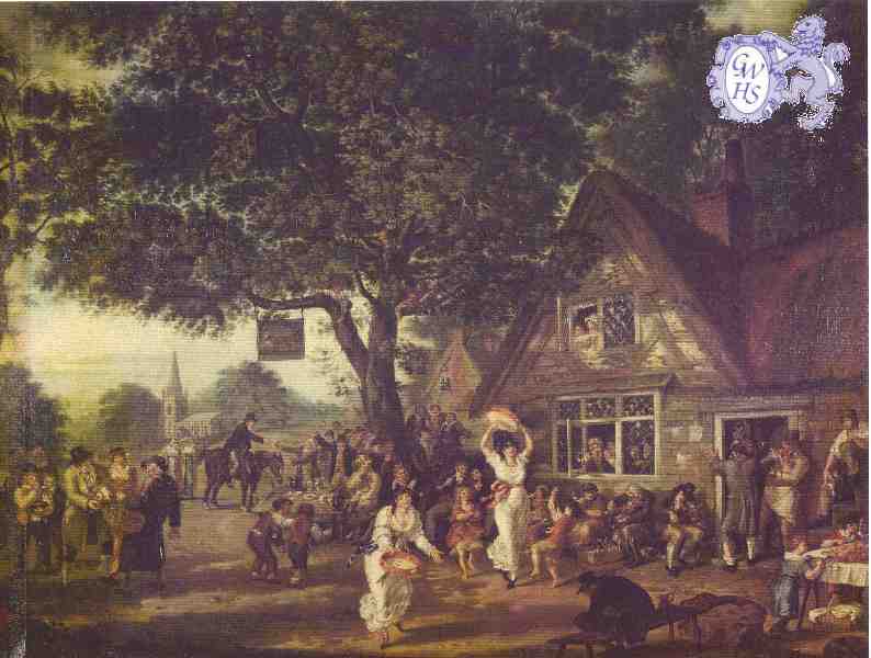 22-494 Old Durham Ox Inn Wigston 1790 - St Wolstans in the background