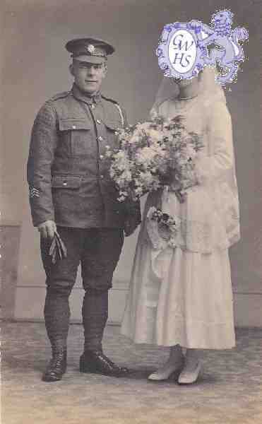 9-29 Leslie Hedges Forryan & Maggie Mary Boulter wedding 1919 Independent Chapel Wigston Magna