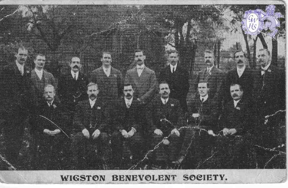 23-694 Great Wigston Benevolent Society Christmas Greeting Card sent out by W Measures Hon Sec