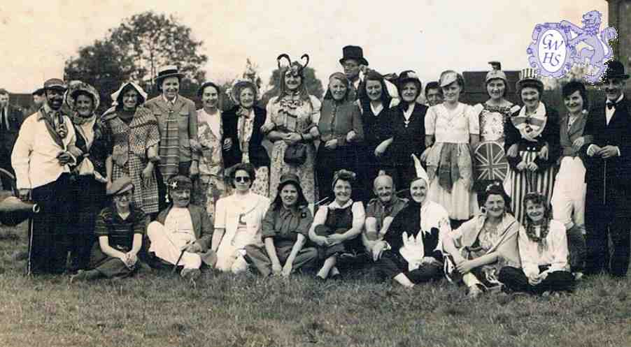 32-131 Fancy Dress at Wigston Fields circa 1946 with children and adults competing