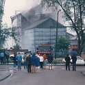 30-217  Fire at the old Retort House of the Wigston Gas Company 5th June 1985 as seen from Davenport Road