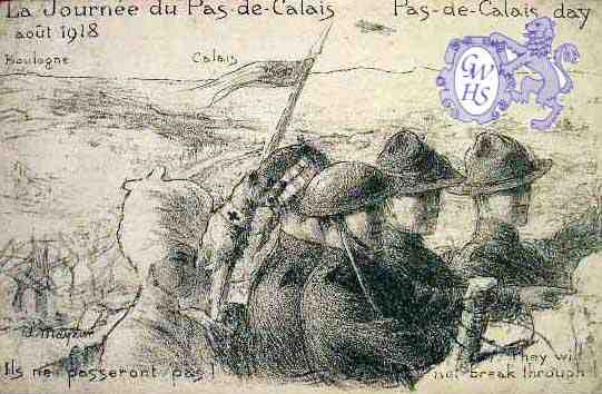 3-44 example postcard used by troop in 1914-18 to write home