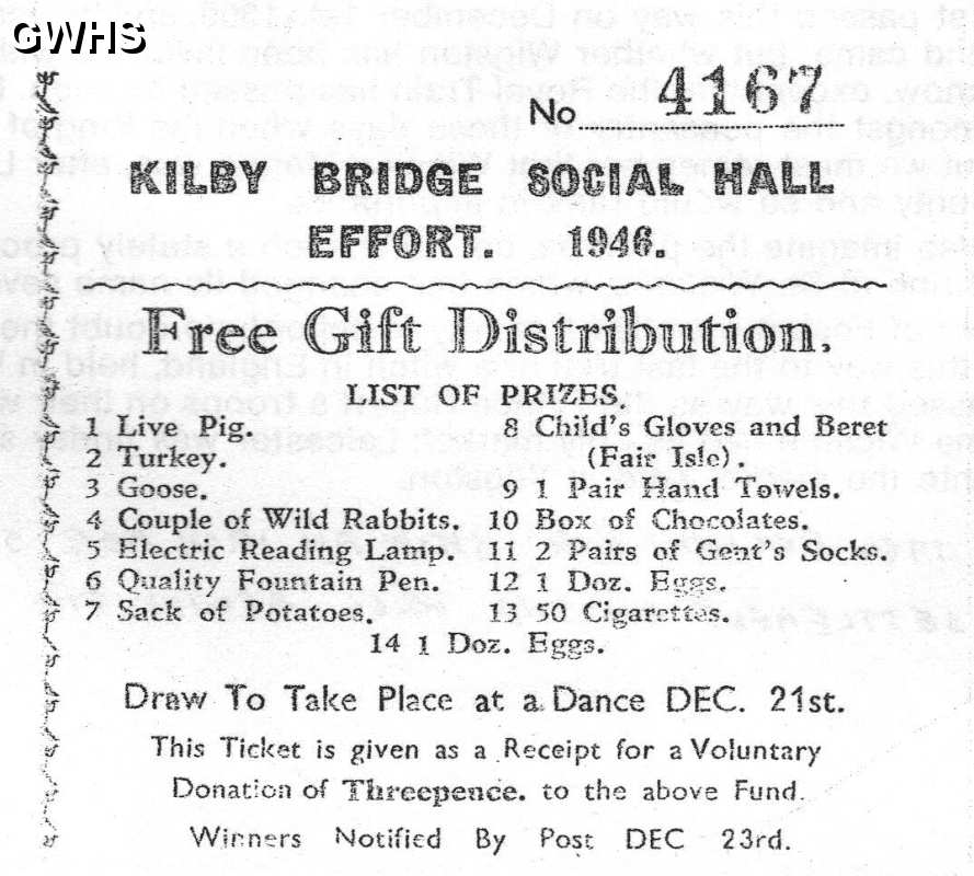 15-009 Kilby Bridge Social Hall Advert 1946