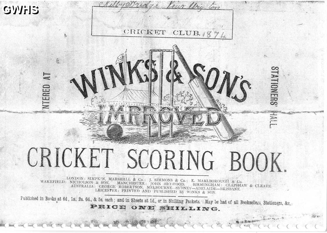 15-020 Kilby Bridge Cricket Score Book 1874