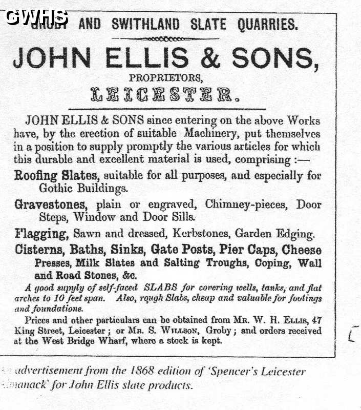 15-029 Advert for John Ellis & Sons 1868 edition of the Spencers Leicester Almanak