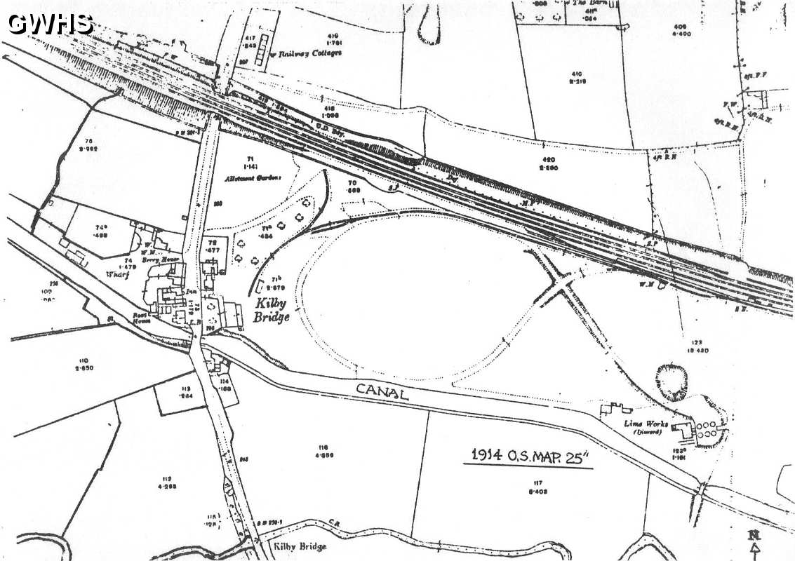 29-599 Map of Kilby Bridge Area 1914