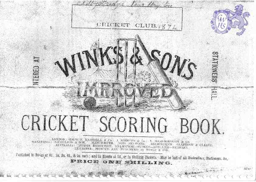 15-020 Kilby Bridge Cricket Score Book 1874