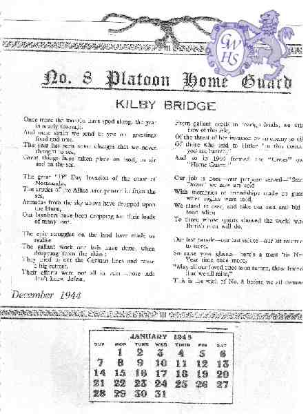 15-027 No 8 Platoon Home Guard Kilby Bridge December 1944