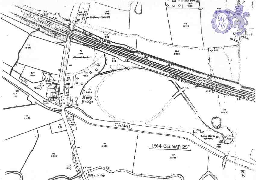 29-599 Map of Kilby Bridge Area 1914