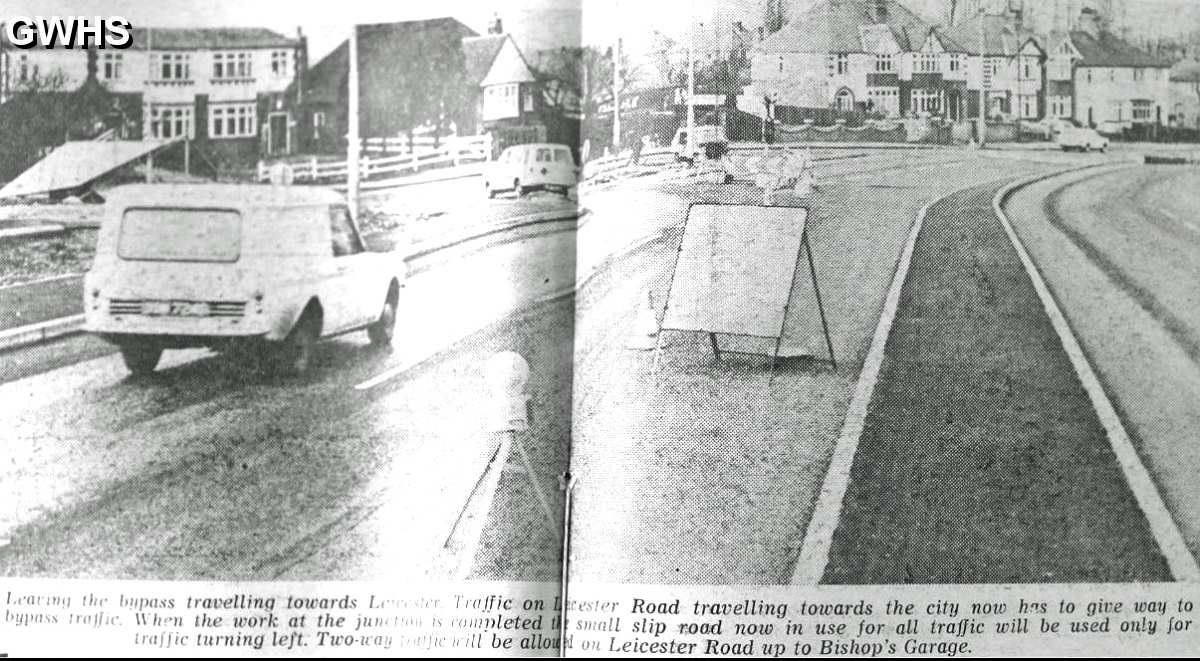 34-147 Leicester Road new layout with dual carriageway 1976