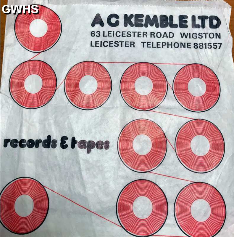 39-405 A G Kemble Ltd Leicester Road Wigston paperbag c 1965