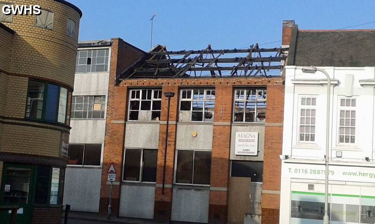 31-170 Cooke and Hursts building Long Street Wigston Magna after the fire in 2016