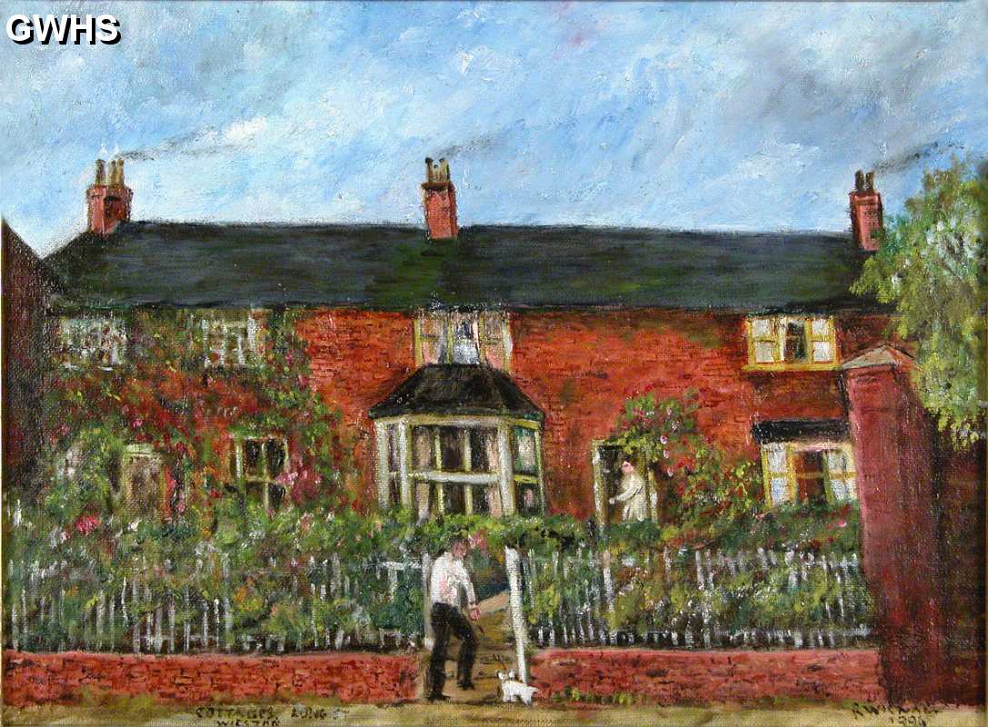 33-456 Cottages Long Street Wigston Magna painted by R Wignall 1994