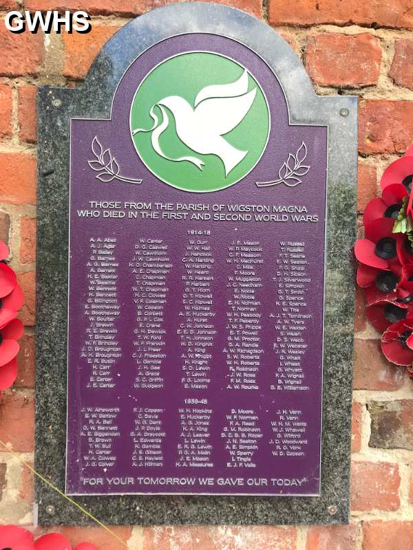 33-934 The War memorial Peace Memorial Park Long Street Wigston Magna 2018