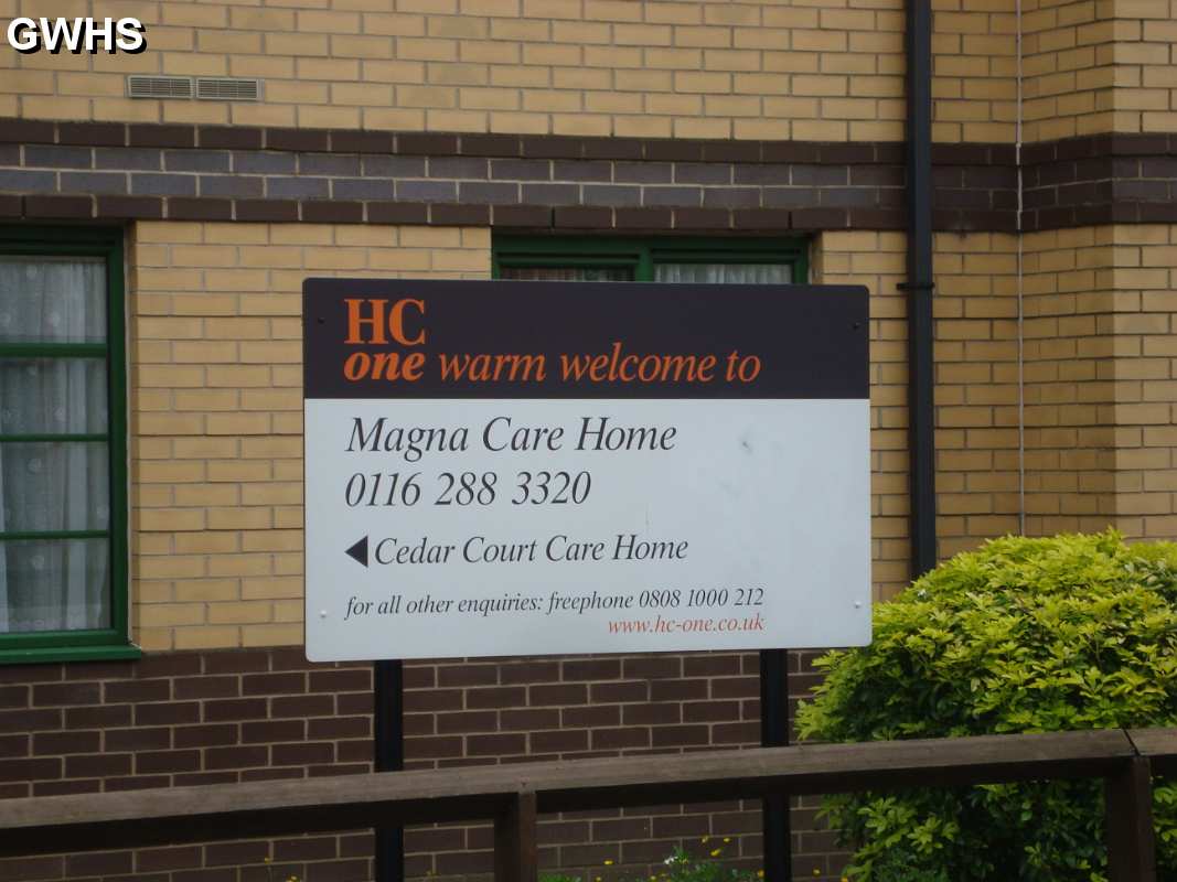 23-350  Sign outside the Cedar Court Care Home Long Street Wigston Magna June 2013