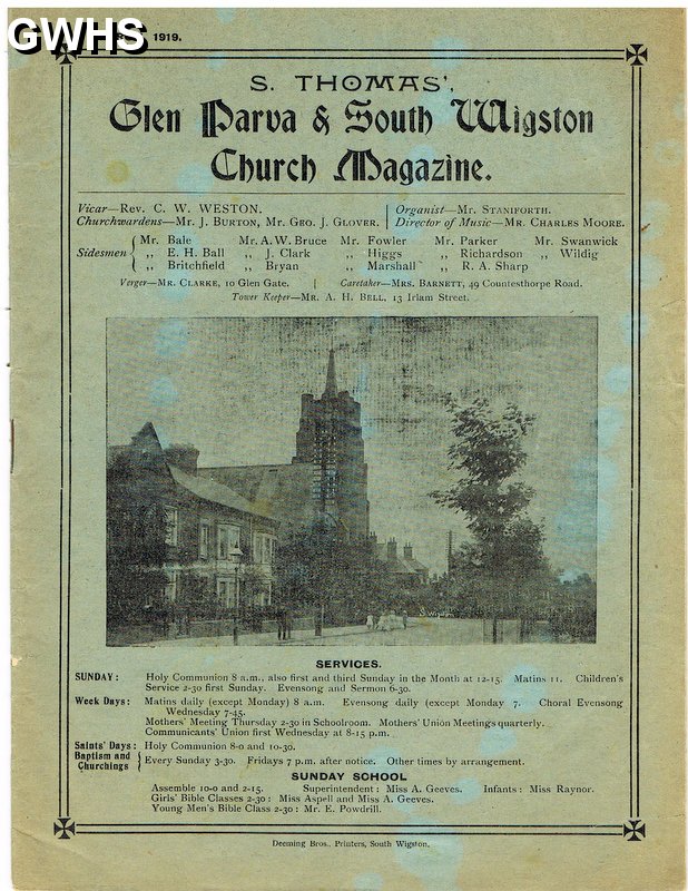 23-400 St Thomas's Glen Parva & South Wigston Church Monthly March 1919