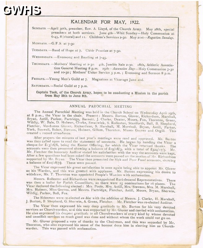 23-411 St Thomas's Glen Parva & South Wigston Church Monthly May 1922