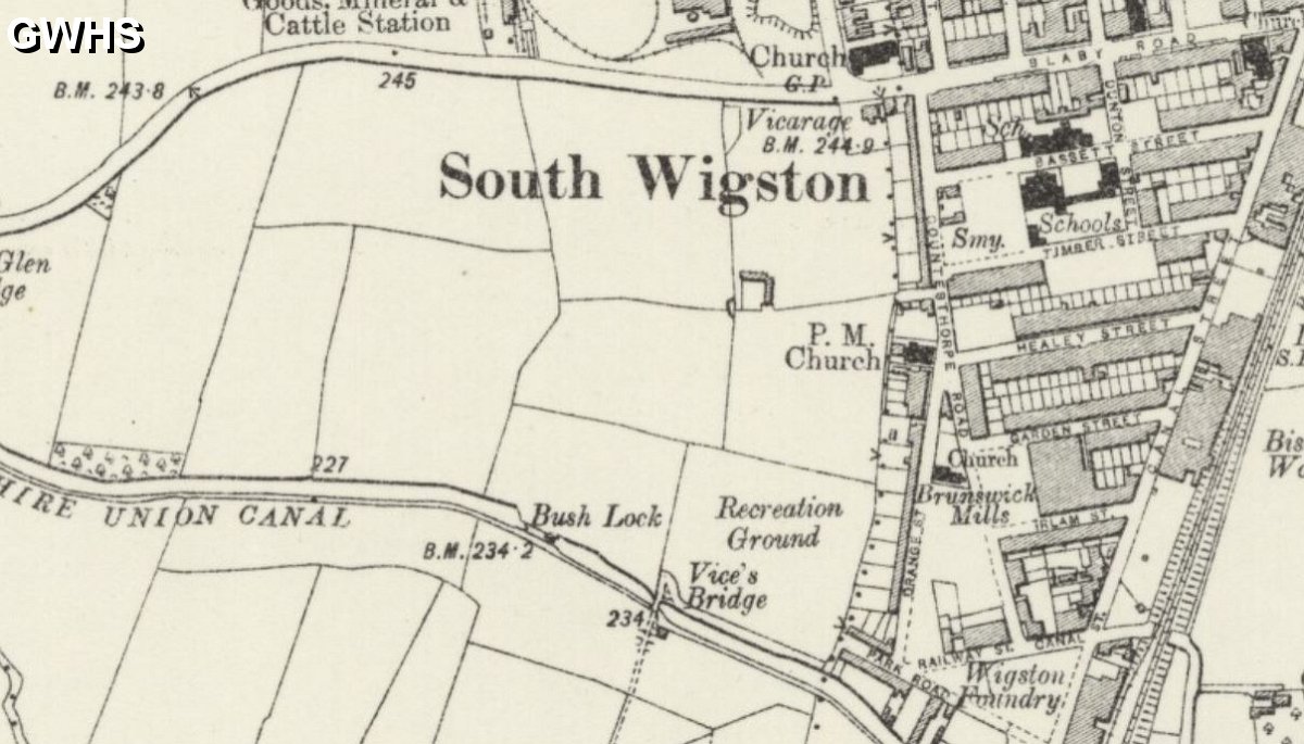 30-022 Swimming Baths South Wigston OS Map rev 1913